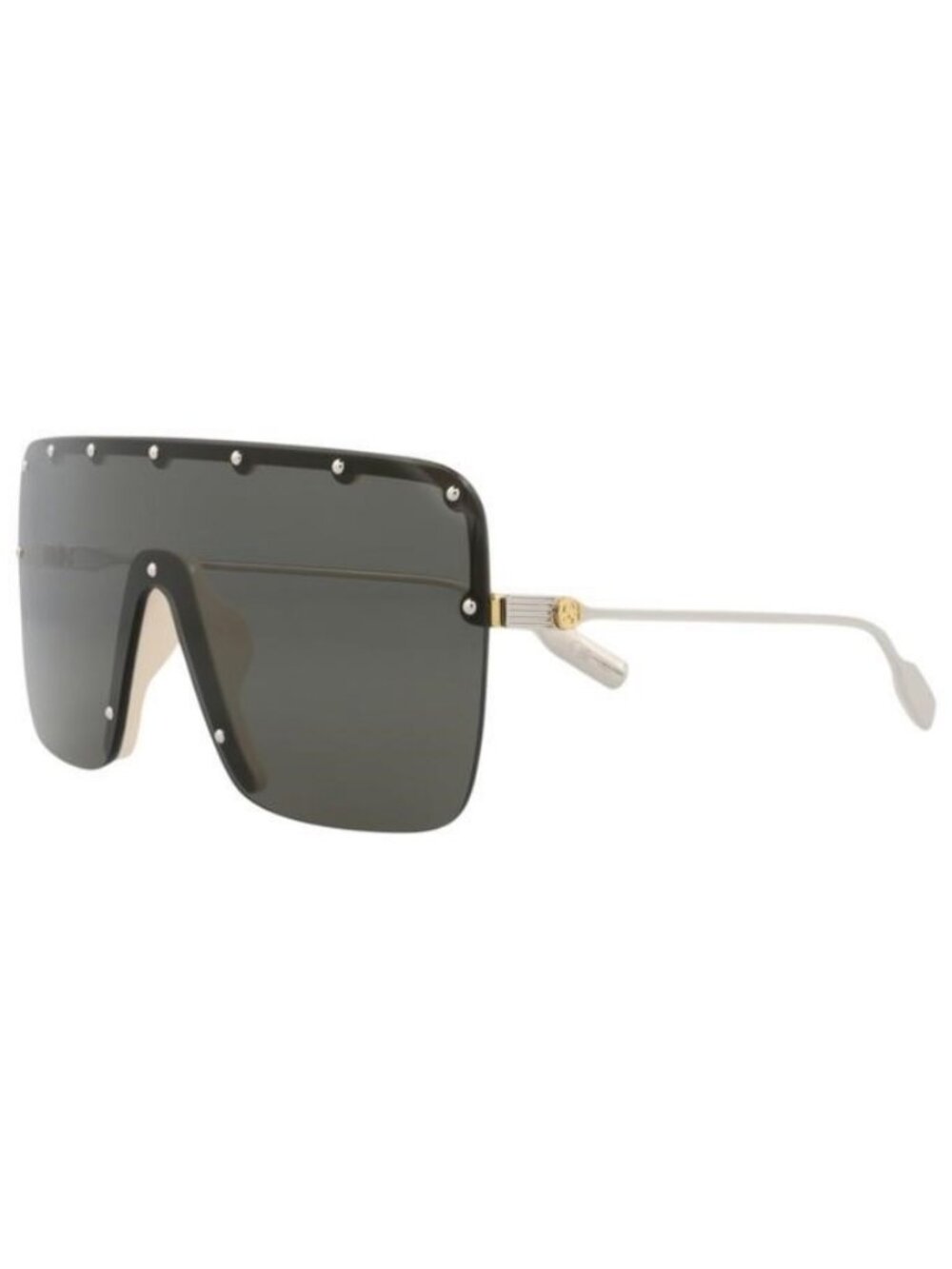 New Gucci Unisex Shield/Wrap Gold Silver Grey Fashion Designer Sunglasses